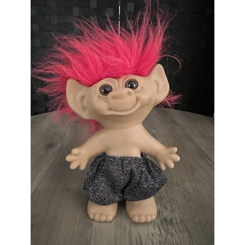 Vintage 1980s Troll Doll from U Need A‎ Doll Co Inc. Vinyl Body, Pink Hair VGC!